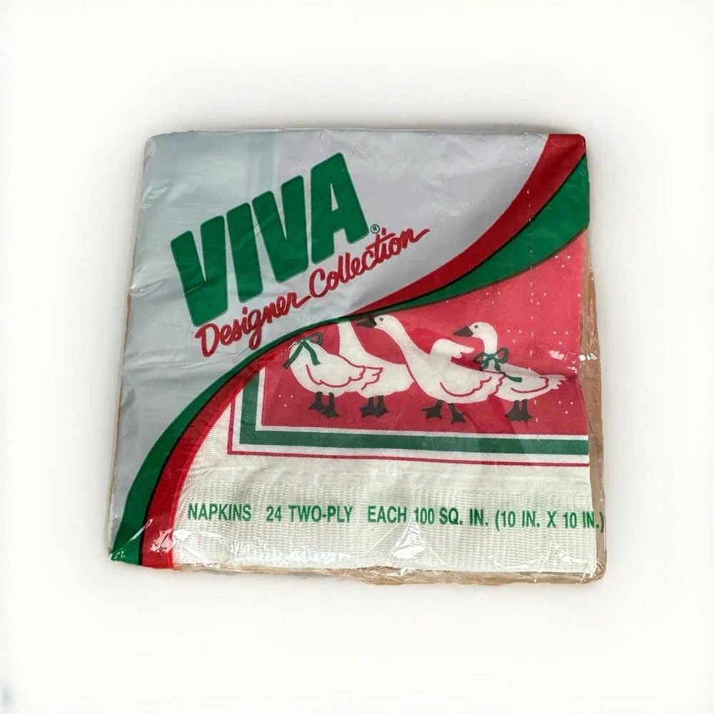Viva Holiday Napkins Designer Collection 10x10 Ducks/ Geese Vintage‎
